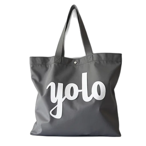 gray, tote, bag, white transparent PNG cut-out