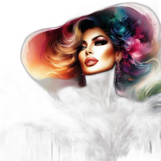hair, photorealistic, fantasy art, watercolor transparent PNG cut-out