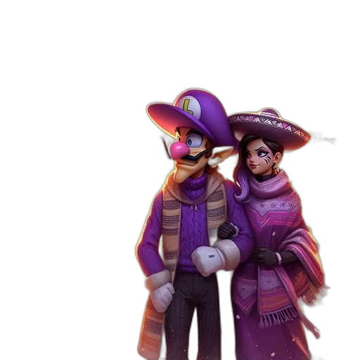 hat, staff, jacket, mask transparent PNG cut-out