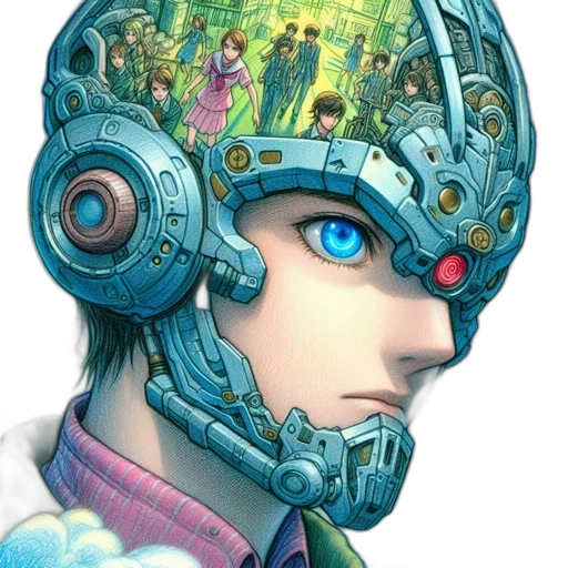 robot, face, mask, crown transparent PNG cut-out