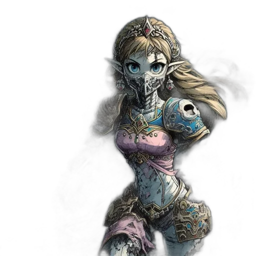 dress, mask, weapon, staff transparent PNG cut-out
