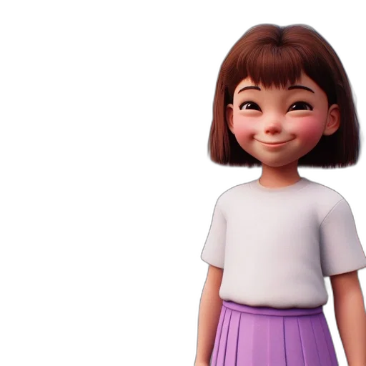 dress, face, staff, 3d render transparent PNG cut-out