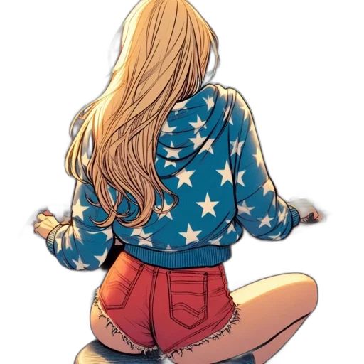 jacket, dress, comic book art, cartoon transparent PNG cut-out