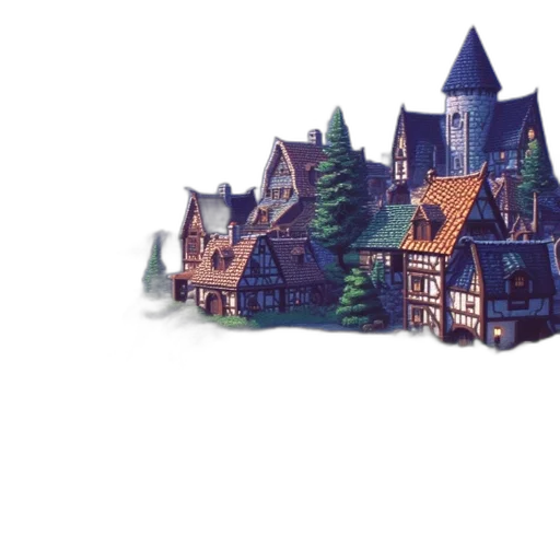 building, concept art, pixel art, watercolor transparent PNG cut-out