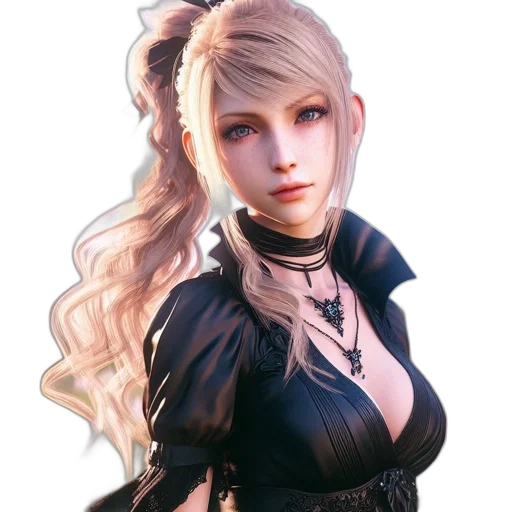 dress, face, staff, dragon transparent PNG cut-out