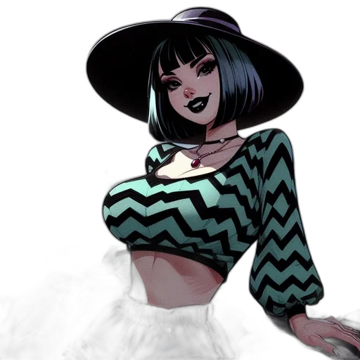 dress, hat, creature, concept art transparent PNG cut-out