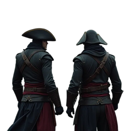 jacket, hat, sword, concept art transparent PNG cut-out