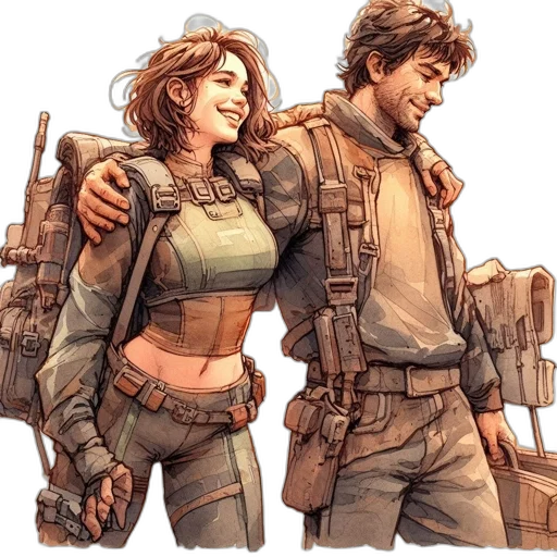 jacket, weapon, comic book art, concept art transparent PNG cut-out
