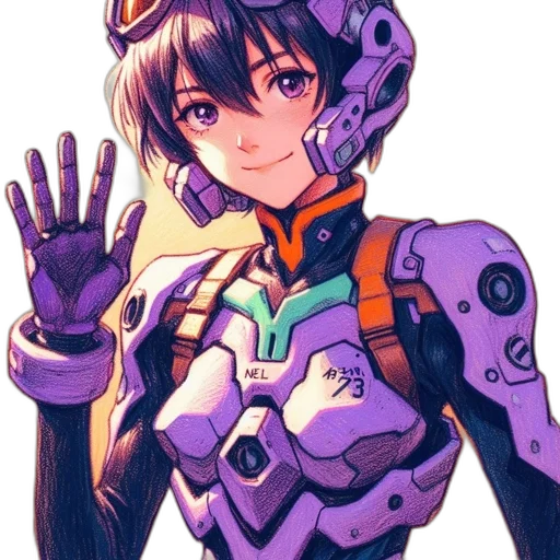 robot, weapon, face, jacket transparent PNG cut-out