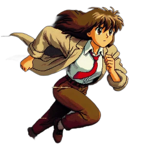 jacket, staff, pixel art, concept art transparent PNG cut-out