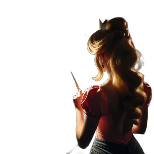 hair, dress, crown, staff transparent PNG cut-out