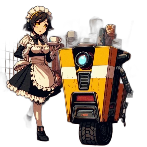 robot, car, dress, weapon transparent PNG cut-out