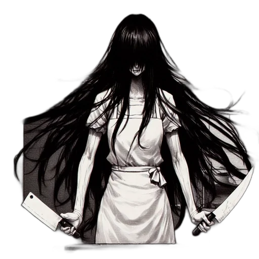 hair, dress, mask, staff transparent PNG cut-out