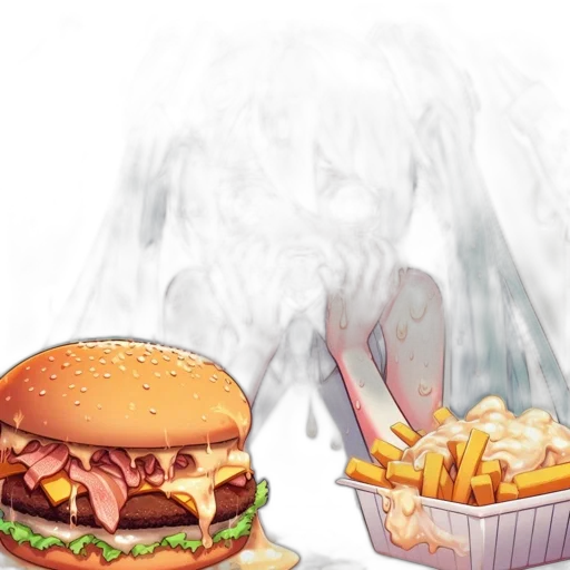 food, photorealistic, concept art, 3d render transparent PNG cut-out