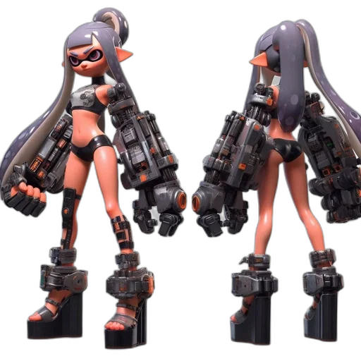 weapon, robot, 3d render, concept art transparent PNG cut-out