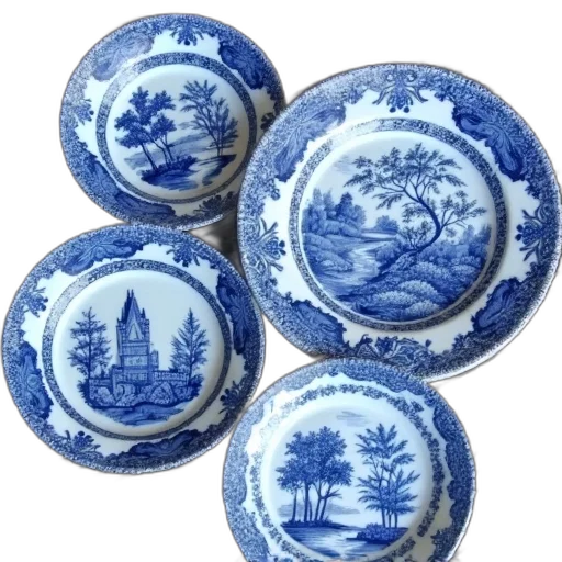 food, blue, set, four transparent PNG cut-out