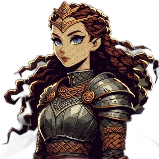 crown, staff, hair, face transparent PNG cut-out