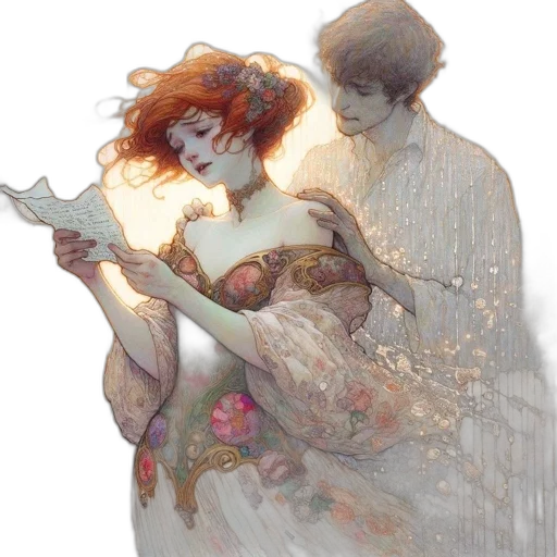 dress, watercolor, fantasy art, concept art transparent PNG cut-out