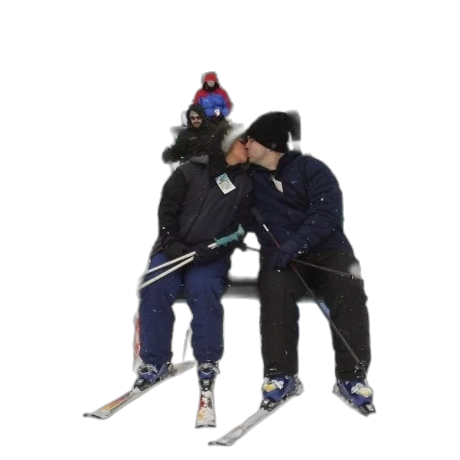 jacket, staff, snow, two transparent PNG cut-out