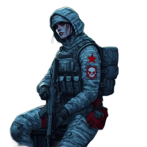 jacket, weapon, staff, robot transparent PNG cut-out