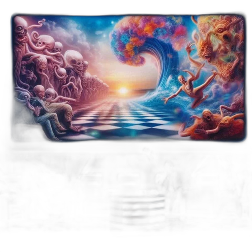 concept art, fantasy art, vaporwave, underwater transparent PNG cut-out