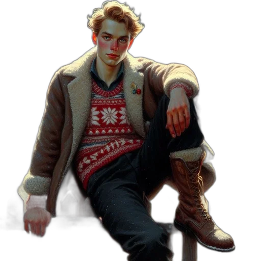 jacket, staff, concept art, comic book art transparent PNG cut-out