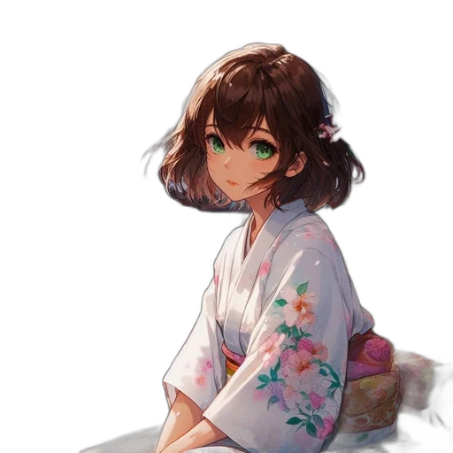 dress, flower, face, creature transparent PNG cut-out