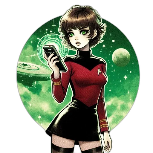 staff, robot, dress, comic book art transparent PNG cut-out