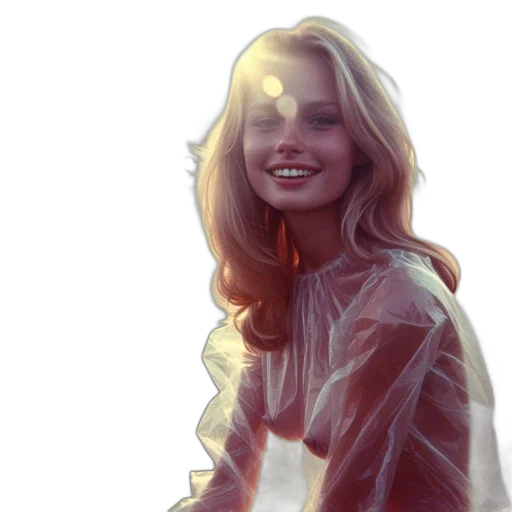 dress, face, jacket, hair transparent PNG cut-out