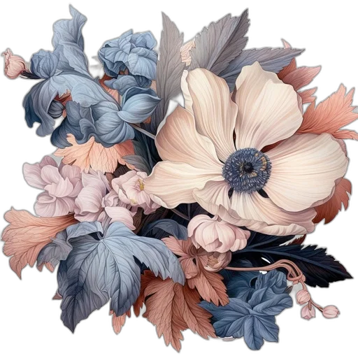 flower, crown, photorealistic, watercolor transparent PNG cut-out