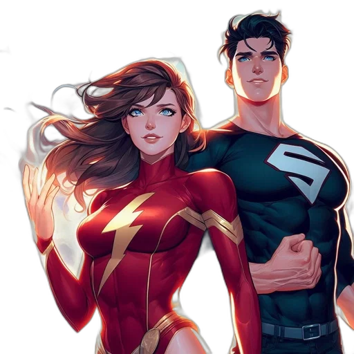 comic book art, concept art, two, stylized transparent PNG cut-out