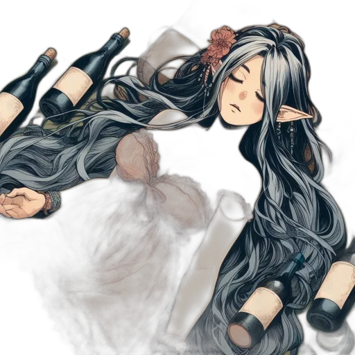 hair, dress, weapon, watercolor transparent PNG cut-out
