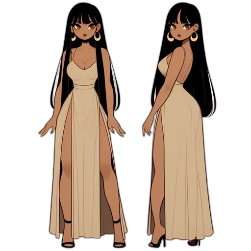 dress, concept art, cartoon, anime transparent PNG cut-out
