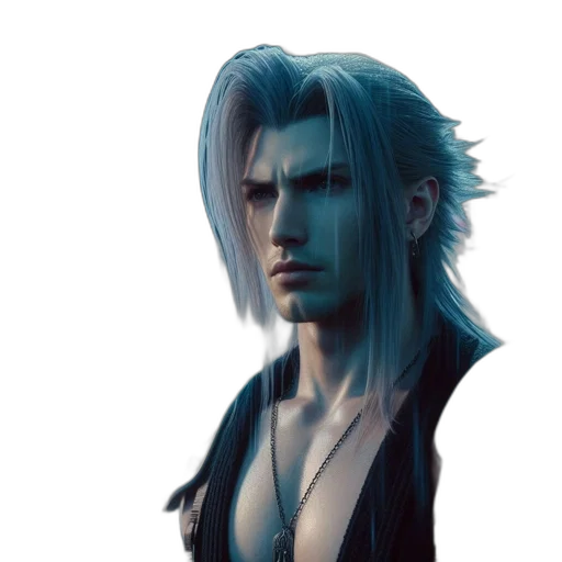 hair, face, jacket, concept art transparent PNG cut-out