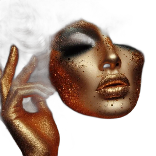 face, mask, crown, hair transparent PNG cut-out