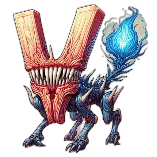 creature, dragon, staff, weapon transparent PNG cut-out