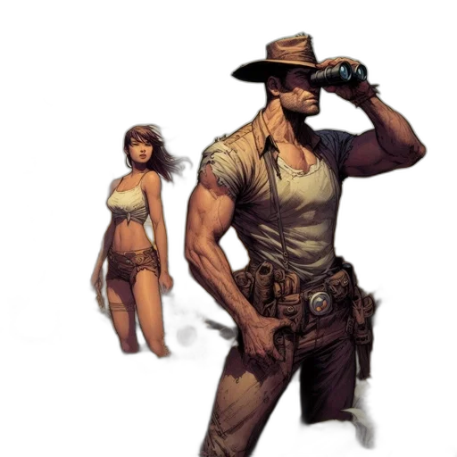 hat, weapon, concept art, comic book art transparent PNG cut-out