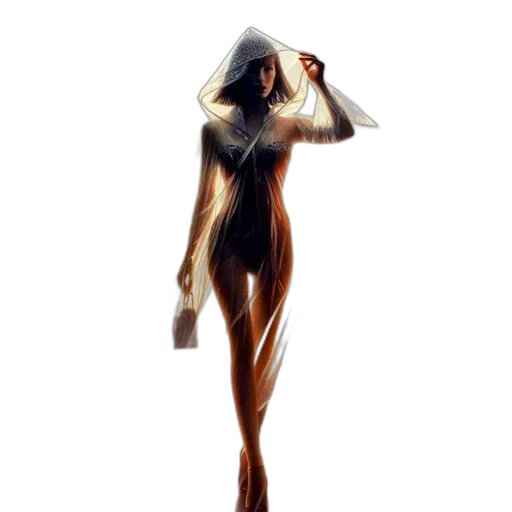 dress, staff, hat, creature transparent PNG cut-out