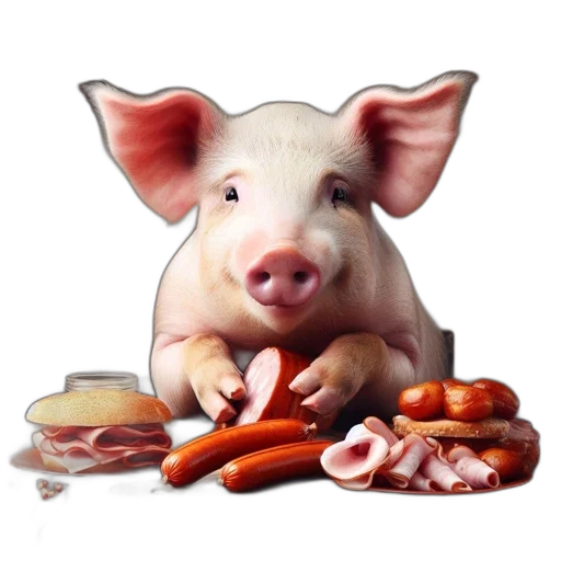food, animal, photorealistic, 3d render transparent PNG cut-out