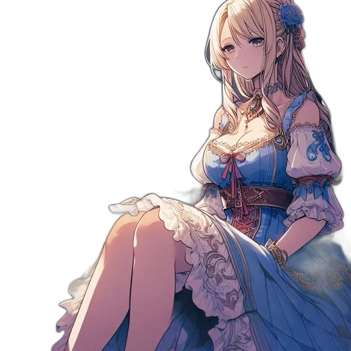 dress, staff, sword, crown transparent PNG cut-out