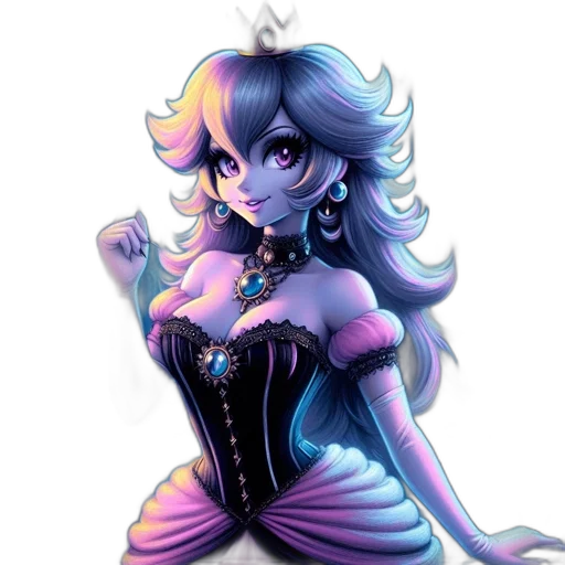 dress, jewelry, crown, staff transparent PNG cut-out