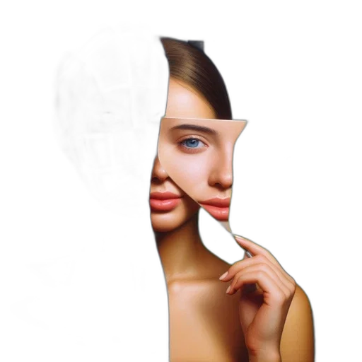mask, face, hair, jewelry transparent PNG cut-out