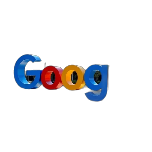 3d render, google, sign, front transparent PNG cut-out