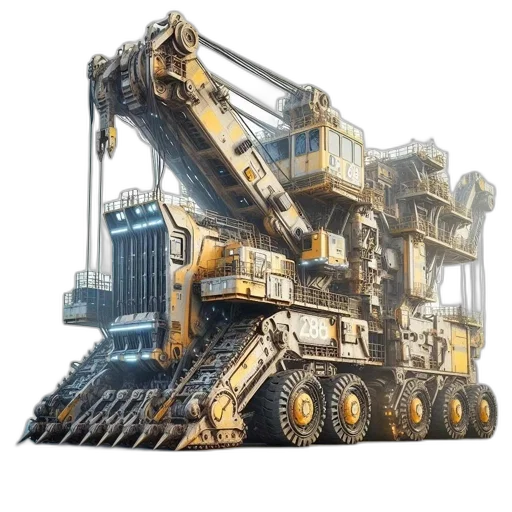 robot, weapon, 3d render, concept art transparent PNG cut-out
