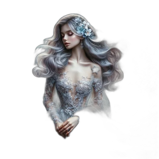 dress, jewelry, hair, crown transparent PNG cut-out