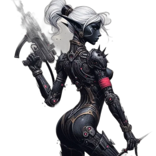 robot, weapon, staff, concept art transparent PNG cut-out