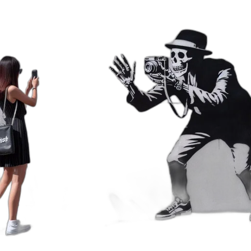 concept art, cartoon, woman, wears transparent PNG cut-out