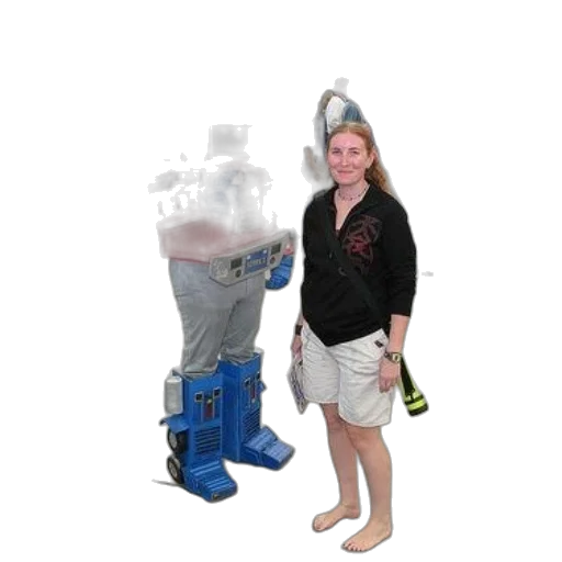 robot, bottle, staff, creature transparent PNG cut-out