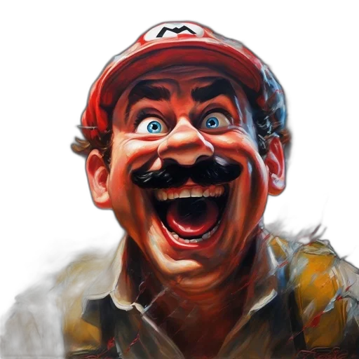 face, mask, hat, oil painting transparent PNG cut-out
