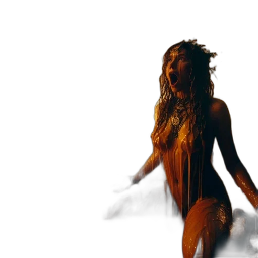 dress, hair, concept art, fire transparent PNG cut-out